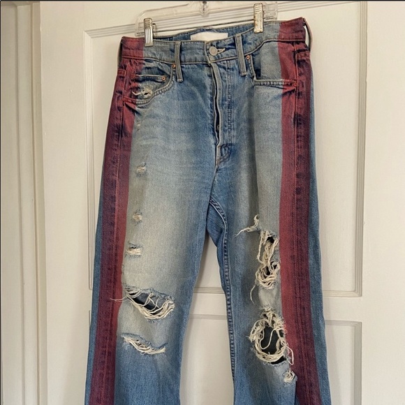 MOTHER Jeans with Red Stripe - Picture 2 of 3